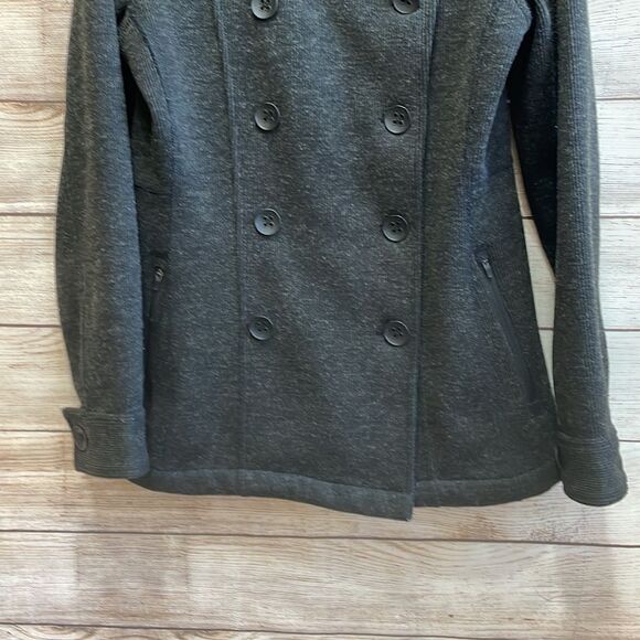 ROYAL ROBBINS HOODED FLEECE LINED PEA COAT‎ IN BLACK - Picture 3 of 7